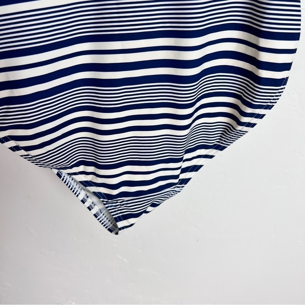 Niptuck swim swimsuit navy white stripe tummy control swimsuit size 8 - Picture 7 of 13